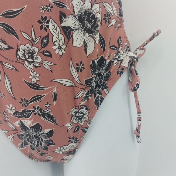 Kona Sol Women's Swimsuit Halter Top Floral Mauve Black Sz S - Picture 7 of 9